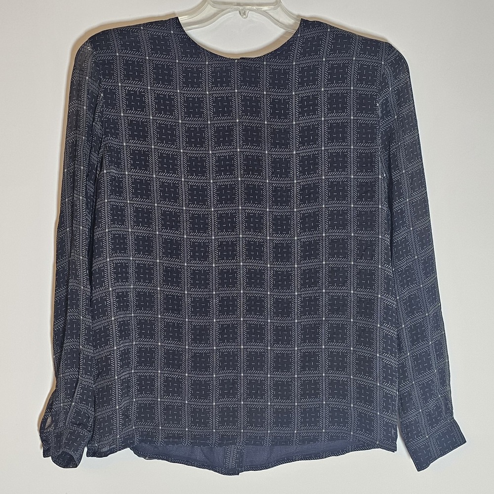 Vintage Alcott & Andrews Shirt Womens 10 Silk Long Sleeve Geometric Dot 90s